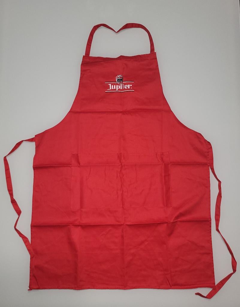 rode barbecueschort keukenschort Jupiler rode schort BBQ, Ophalen of Verzenden, Nieuw, Rood, Schort