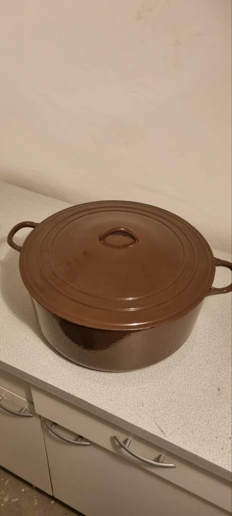 Grote gietijzeren emaille pot, Le Creuset, 35cm, Gebruikt, Gietijzer, Keramische plaat, Ophalen