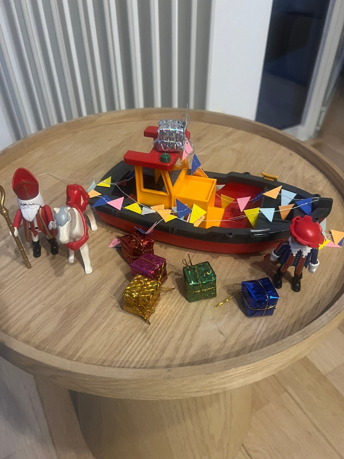 Kleine sint playmobil boot met…, Ophalen of Verzenden, Zo goed als nieuw