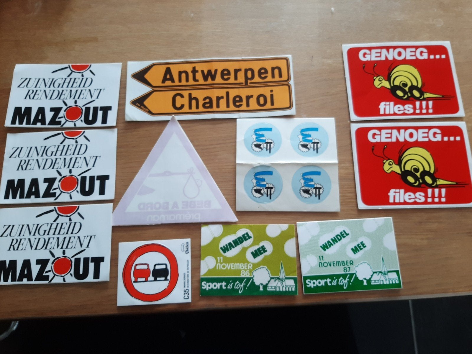 Lot vintage stickers verkeer, sport en reclame jaren 80, Ophalen of Verzenden, Sport