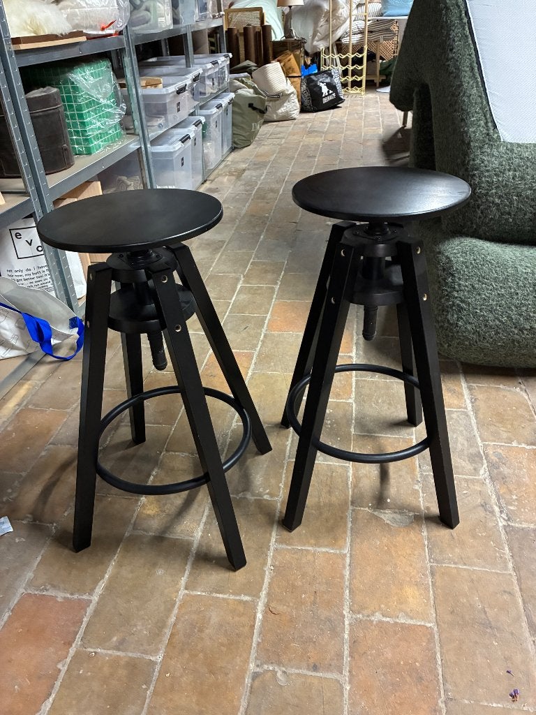 Ikea Dalfred barkrukken, Huis en Inrichting, Barkrukken, Ophalen, In hoogte verstelbaar, Zo goed als nieuw, Hout