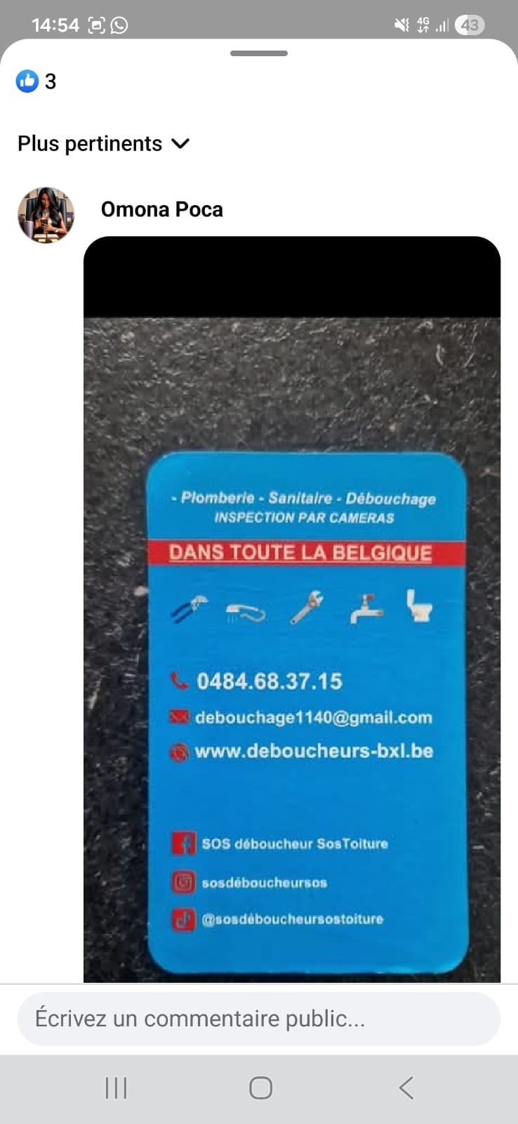 débouchage inspection camera vidange fosse septique