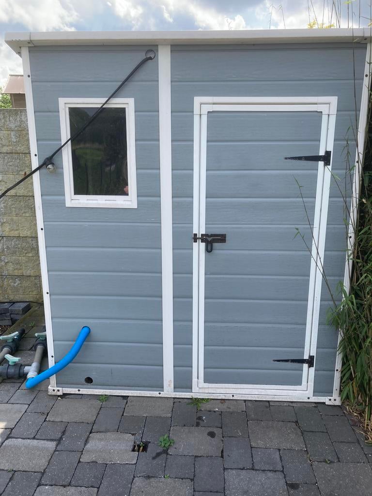 Tuinhuisje plastic, Jardin & Terrasse, Abris de jardin, Synthétique, Enlèvement, Utilisé, Abri de jardin