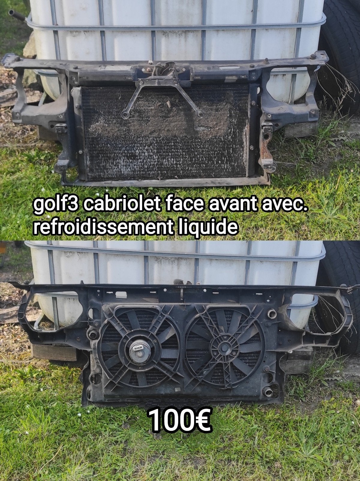 Golf 3 cabriolet face avant avec refroidissement liquide, Enlèvement
