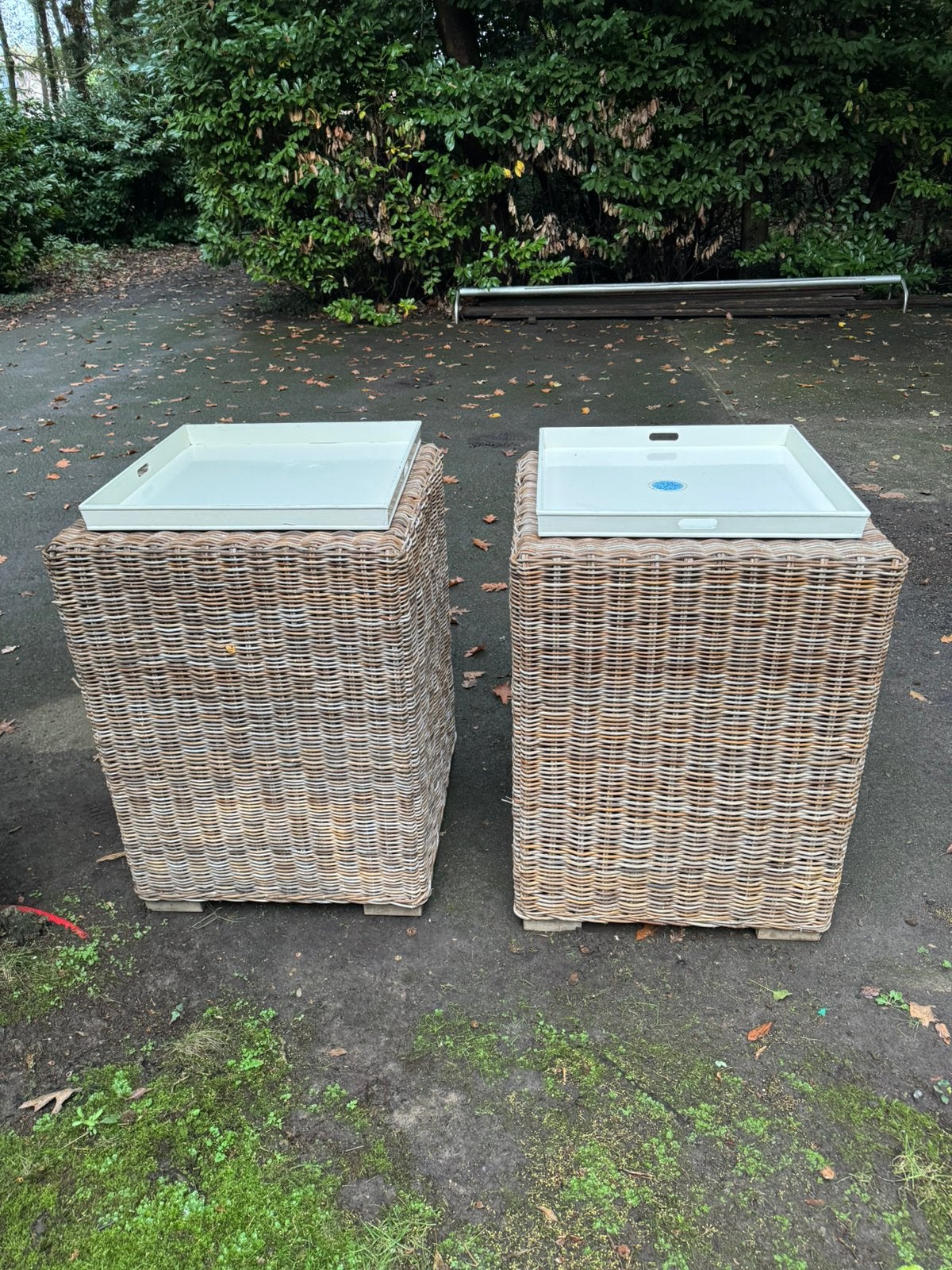 Rieten staantafels, Tuin en Terras, Ophalen, Zo goed als nieuw