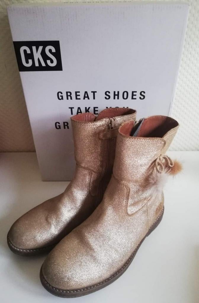 Goudkleurige laarsjes CKS maat 32, Kinderen en Baby's, Kinderkleding | Schoenen en Sokken, Gebruikt, Meisje, Cks, Schoenen