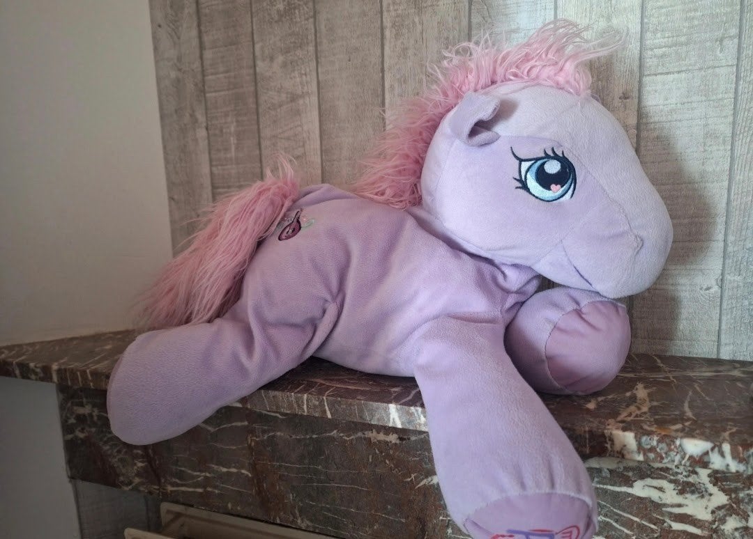 peluche my little pony g3, Ophalen of Verzenden, Gebruikt, Paars, Paard