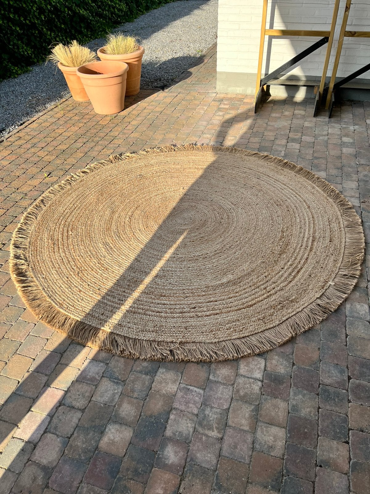 Sisal vloerkleed rond 2.10 mtr natuur, Tuin en Terras, Ophalen, Zo goed als nieuw, Overige materialen
