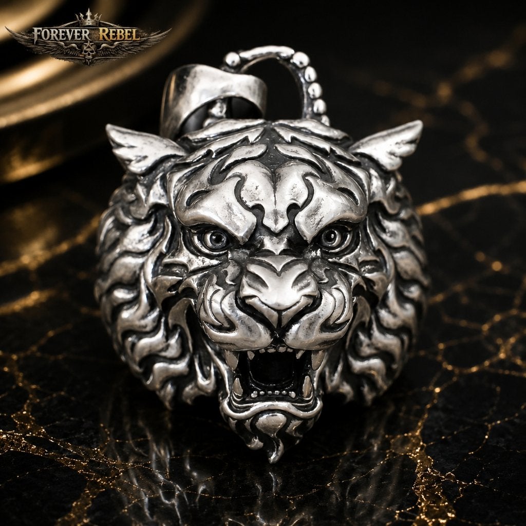 The Untamed Tiger - 925 ZIlver, Bijoux, Sacs & Beauté, Pendentifs, Neuf, Animal, Argent, Argent