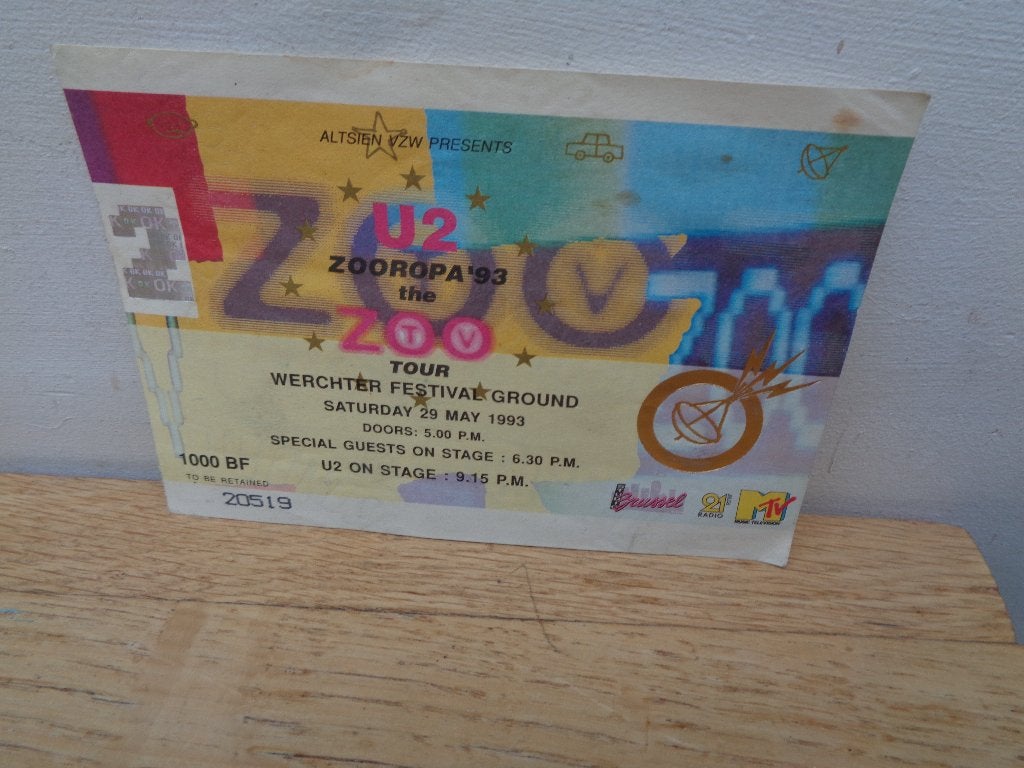 4 retro TICKETS: U2-dEus-Cuby & Blizzards-Frank Boeyen Groep