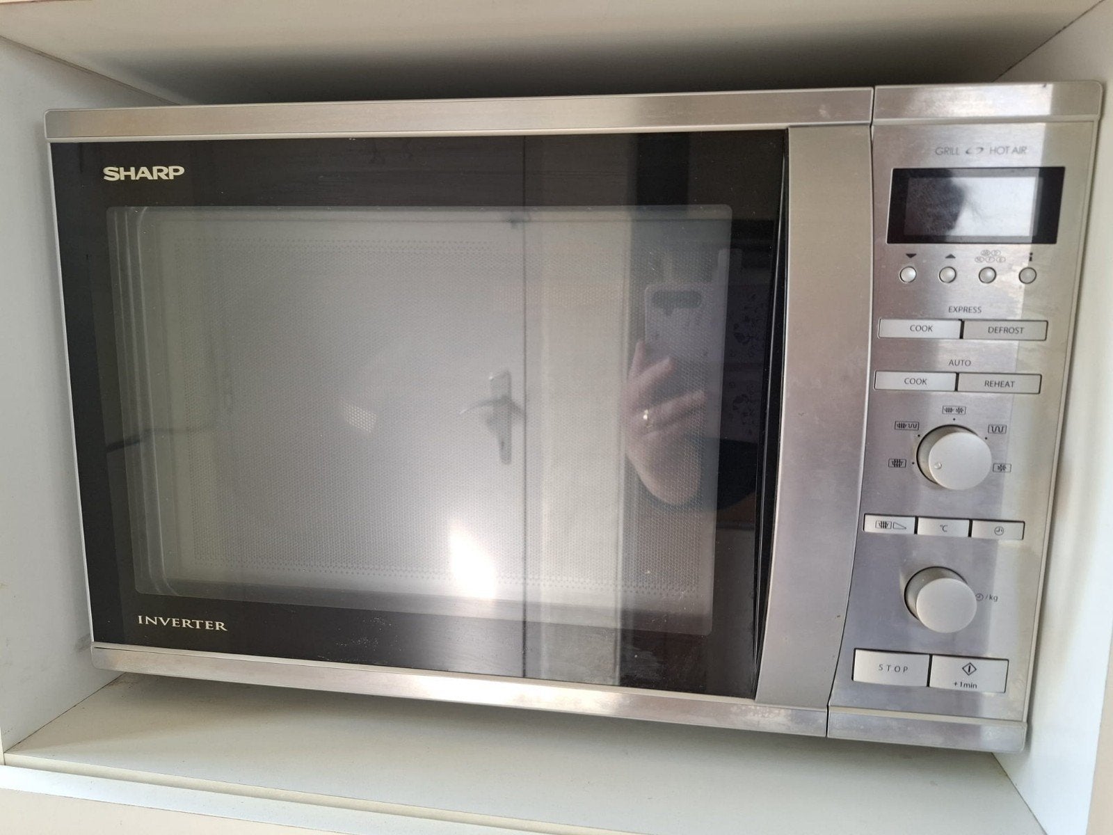 Sharp inverter R-941STW Magnetron, grill en oven, Ophalen, Zo goed als nieuw, Grill, Combi-microgolfoven