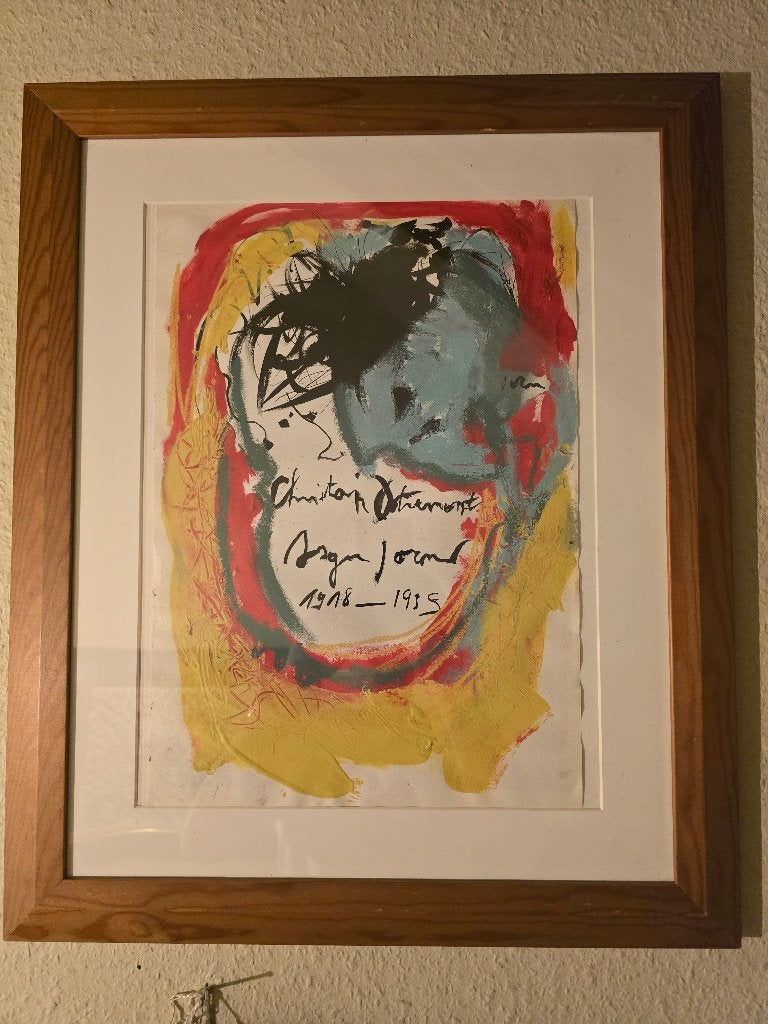 Zeldzame gekleurde inkttekening van Jorn en Dotremont COBRA, Ophalen of Verzenden