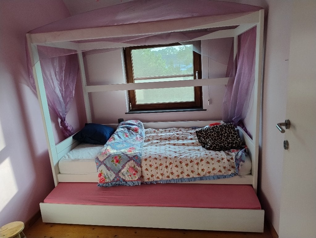 Mooi kwalitatief uniek prinsesjesbed, Ophalen, Gebruikt, 100 cm of meer, Matras