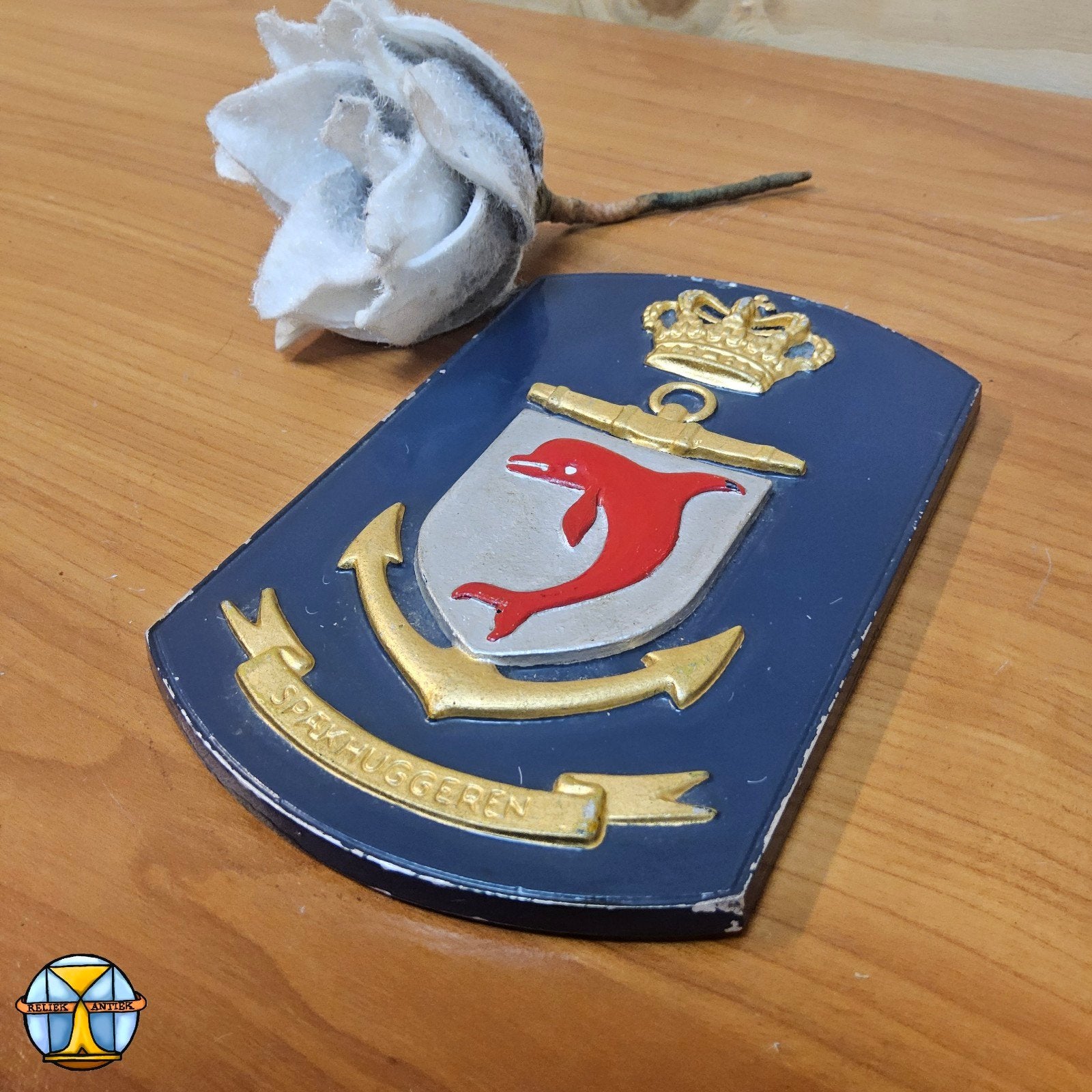 Metalen plakaat Noorse duikboot SPAKHUGGEREN (koude oorlog), Ophalen of Verzenden, Marine, Embleem of Badge