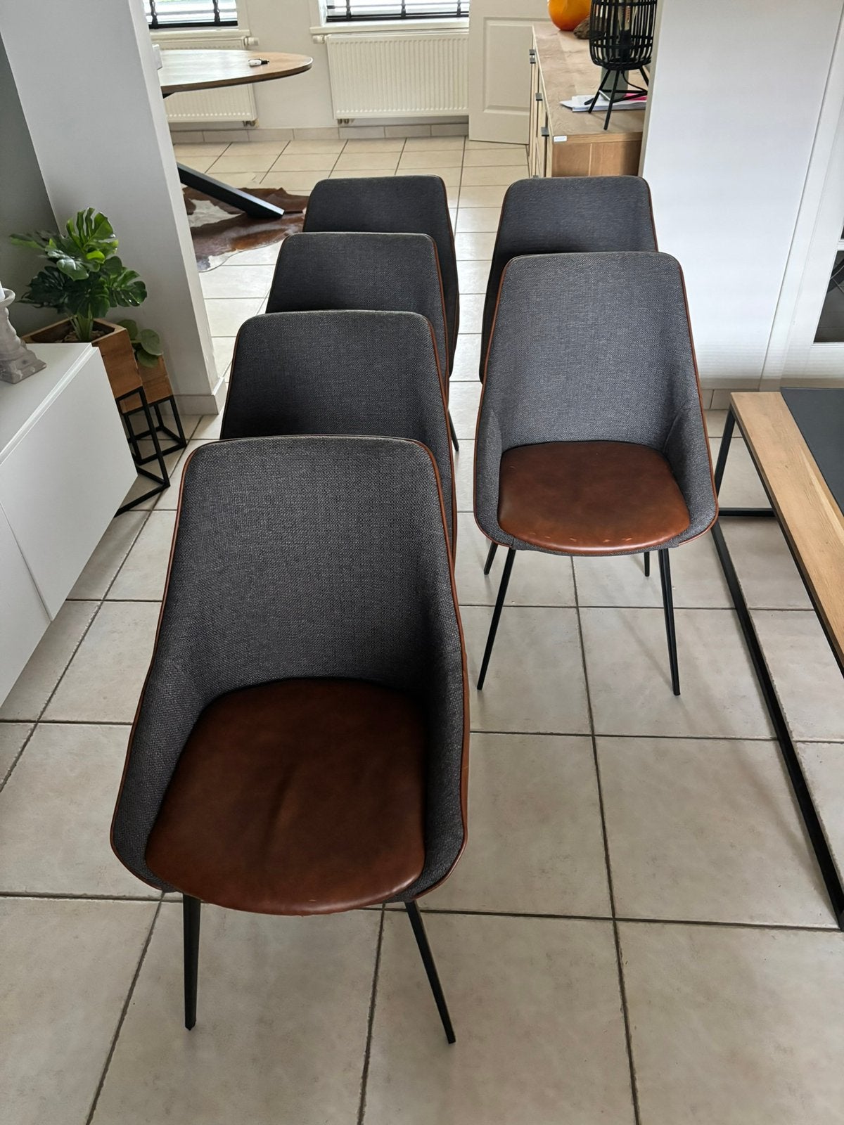 6 stoelen, Huis en Inrichting, Stoelen, Ophalen, Gebruikt, Bruin, Vijf, Zes of meer stoelen