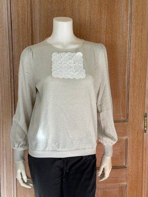 Nieuwe zilvergespikkelde pull Xandres - maat L, Kleding | Dames, Maat 42/44 (L), Nieuw, Ophalen of Verzenden, Xandres