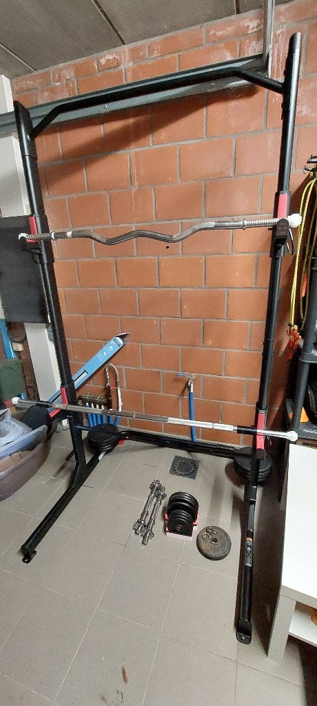 rack de musculation pour squat/banc/traction avec accessoire, Sports & Fitness, Enlèvement, Comme neuf, Bras