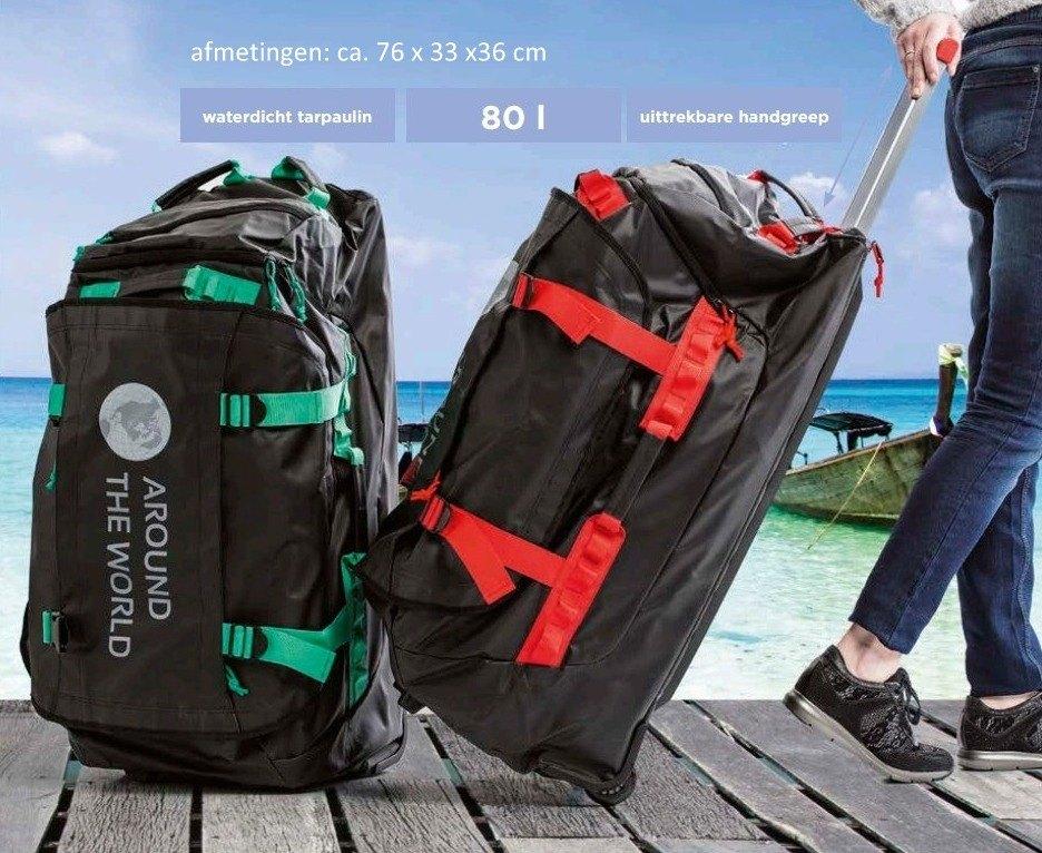 Grote stevige reistas / trolley / valies (NIEUW), Nieuw, Rood, 35 tot 55 cm, Wieltjes