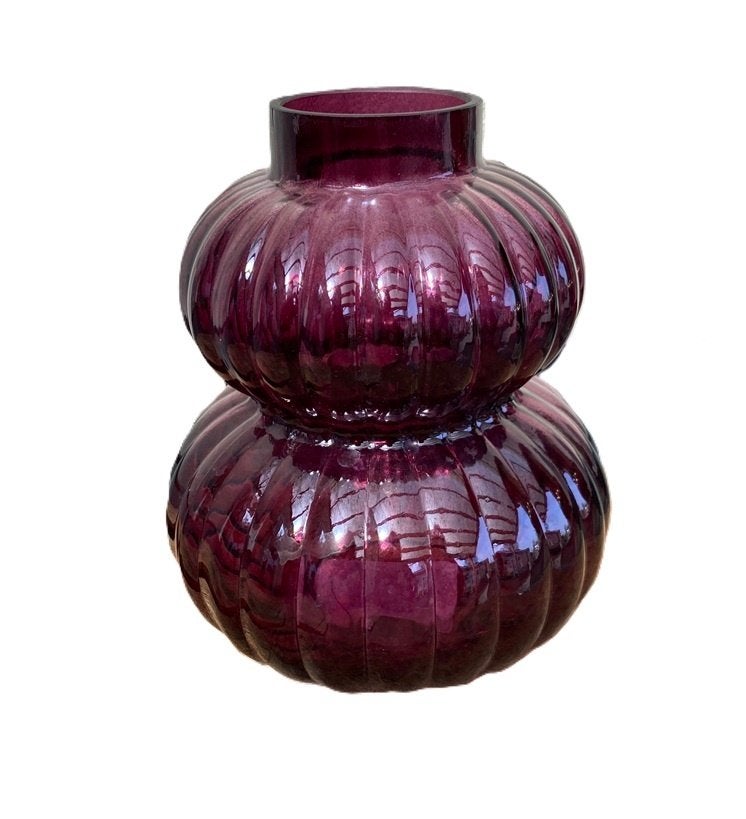 VAAS MIRELLA PURPEL DUBBELE BOL 16 CM NIEUW, Maison & Meubles, Neuf, Enlèvement ou Envoi, 16 cm, Verre