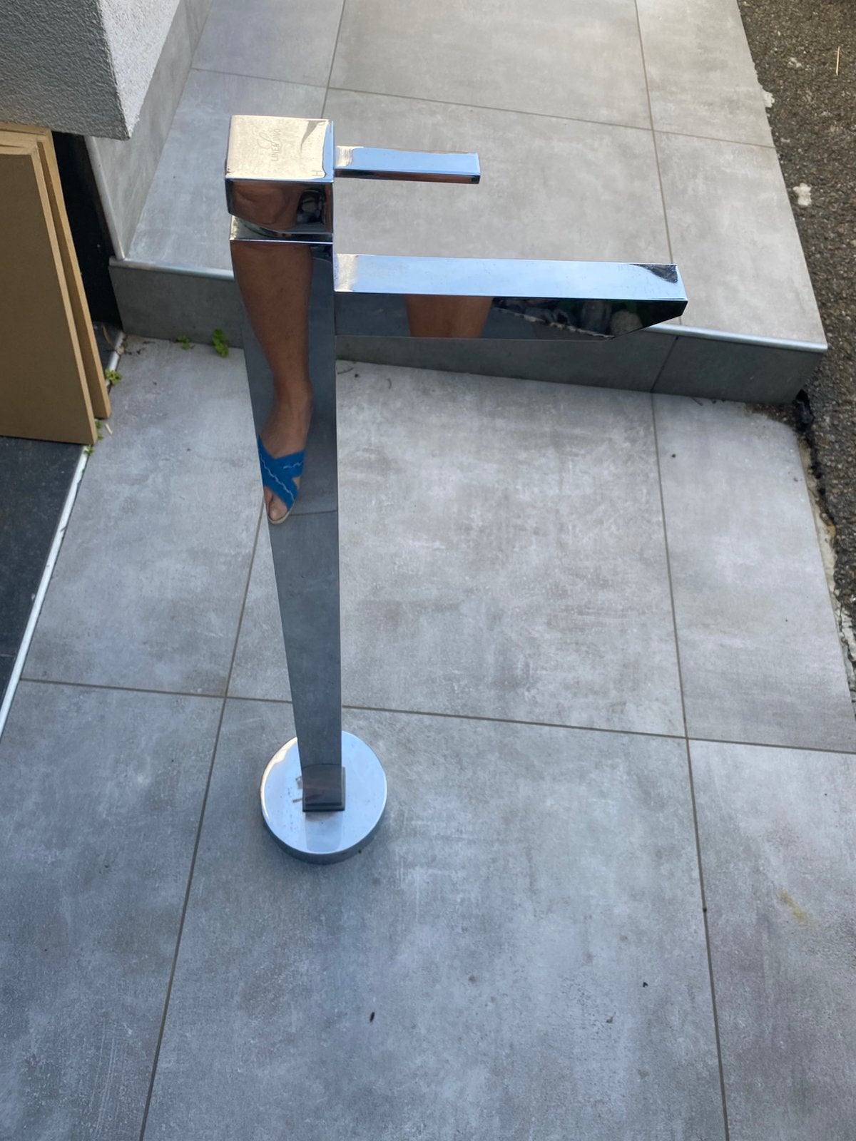 Vrijstand bad kraan, Ophalen, Zo goed als nieuw, Inox, Bad