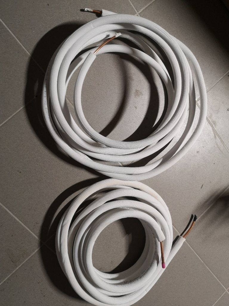 Airco leidingen 1/4 en 3/8 - lengte: 8m, Ophalen, Zo goed als nieuw, Wandairco