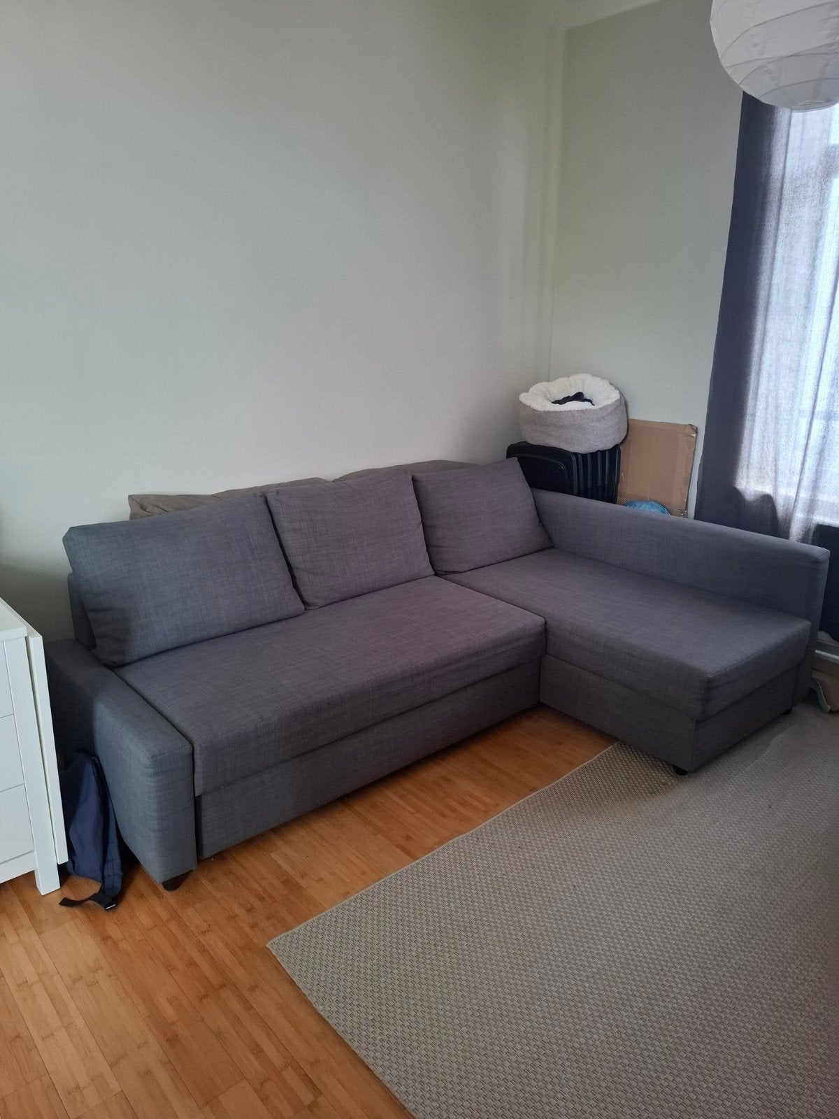 Canapé d'angle convertible IKEA FRIHETEN avec rangement, Utilisé, Tissus
