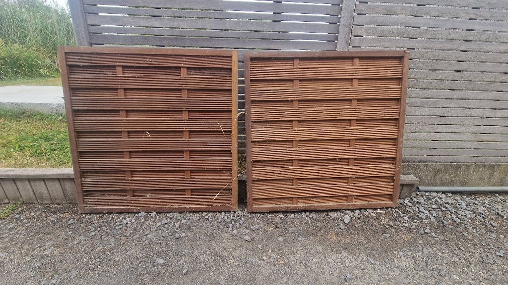 2 clôtures de jardin en bois dur, Moins de 180 cm, Bois dur, Comme neuf, Enlèvement