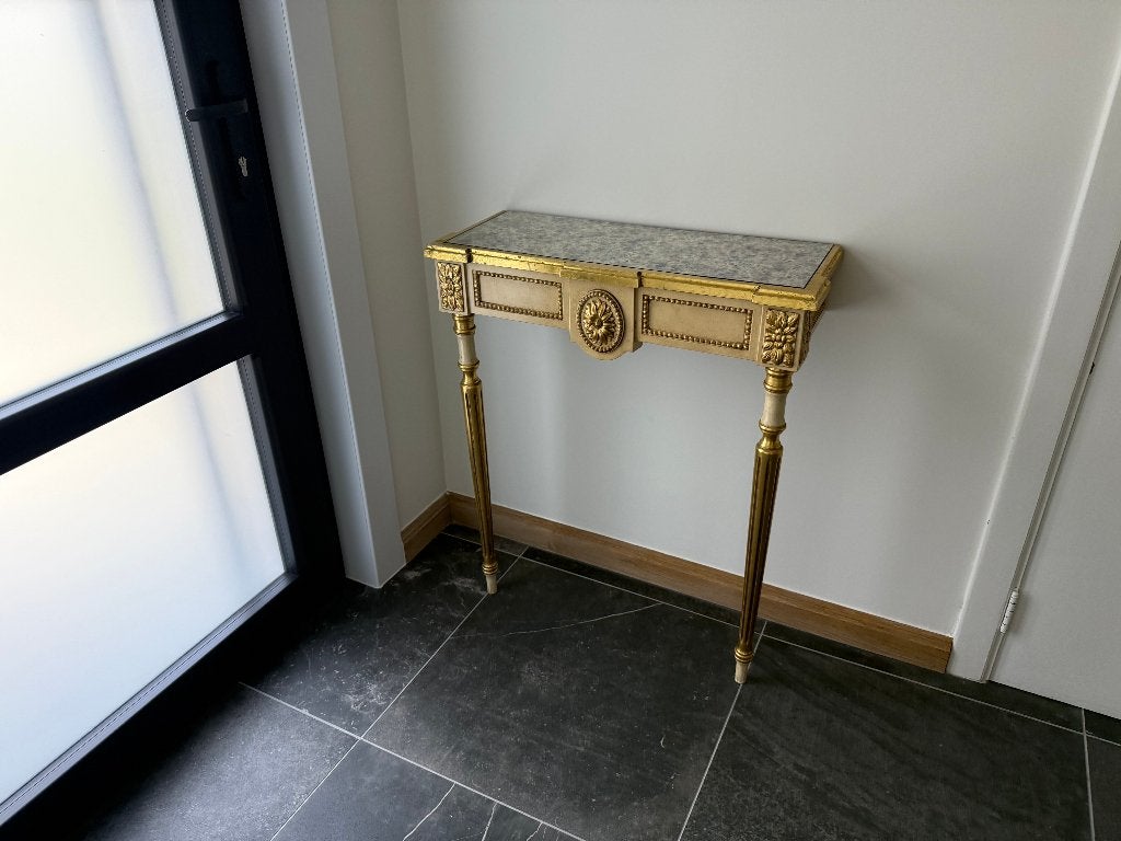 Prachtige goudkleurige houten vintage wandconsole Deknudt, Antiek en Kunst, Ophalen