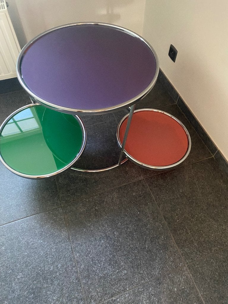 Design salon/bijzet-tafeltje, Huis en Inrichting, Gebruikt, Rond, Glas, Modern