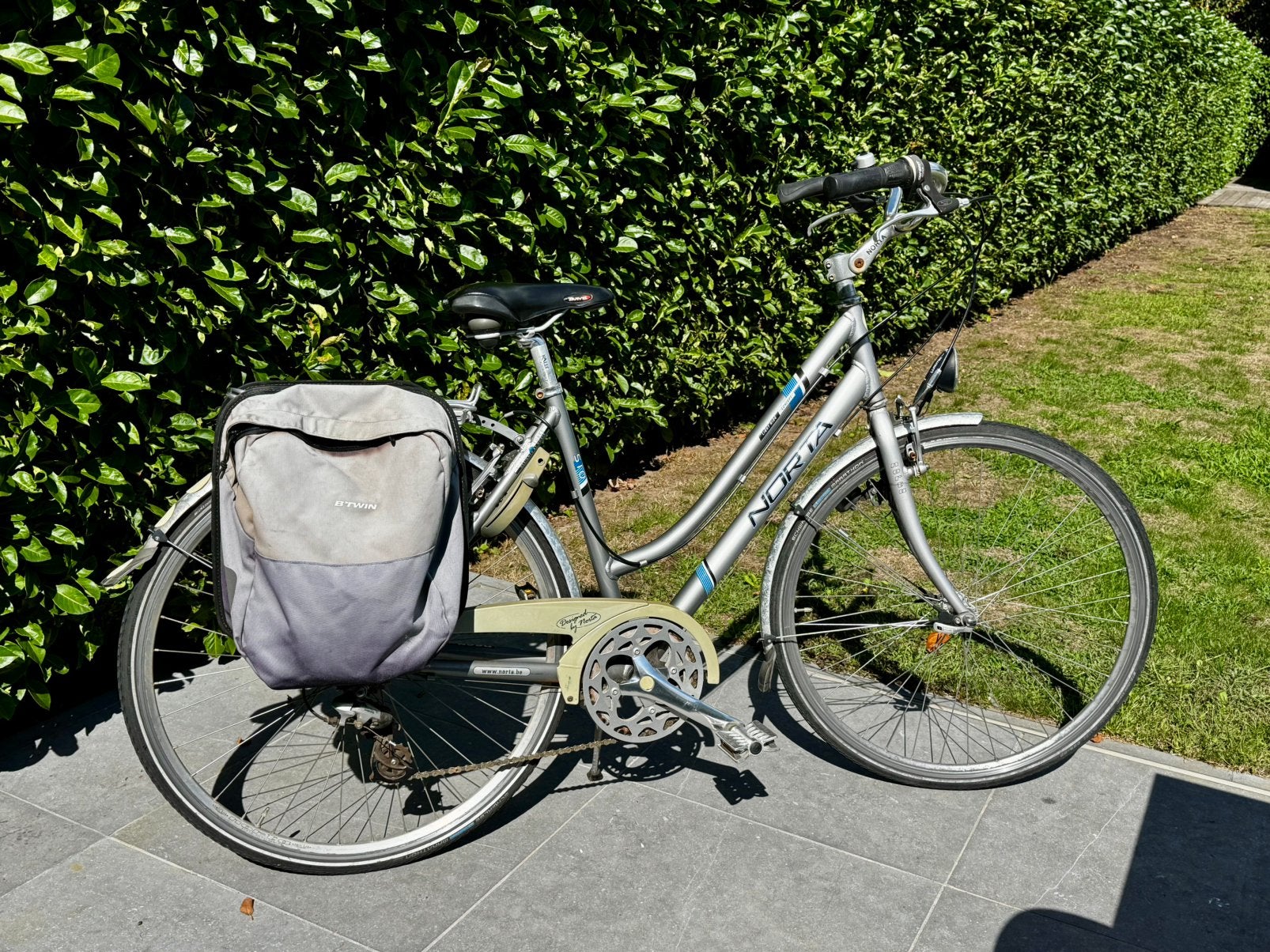 Norta damesfiets kleur zilver, Overige merken, Gebruikt, Velgrem, Versnellingen
