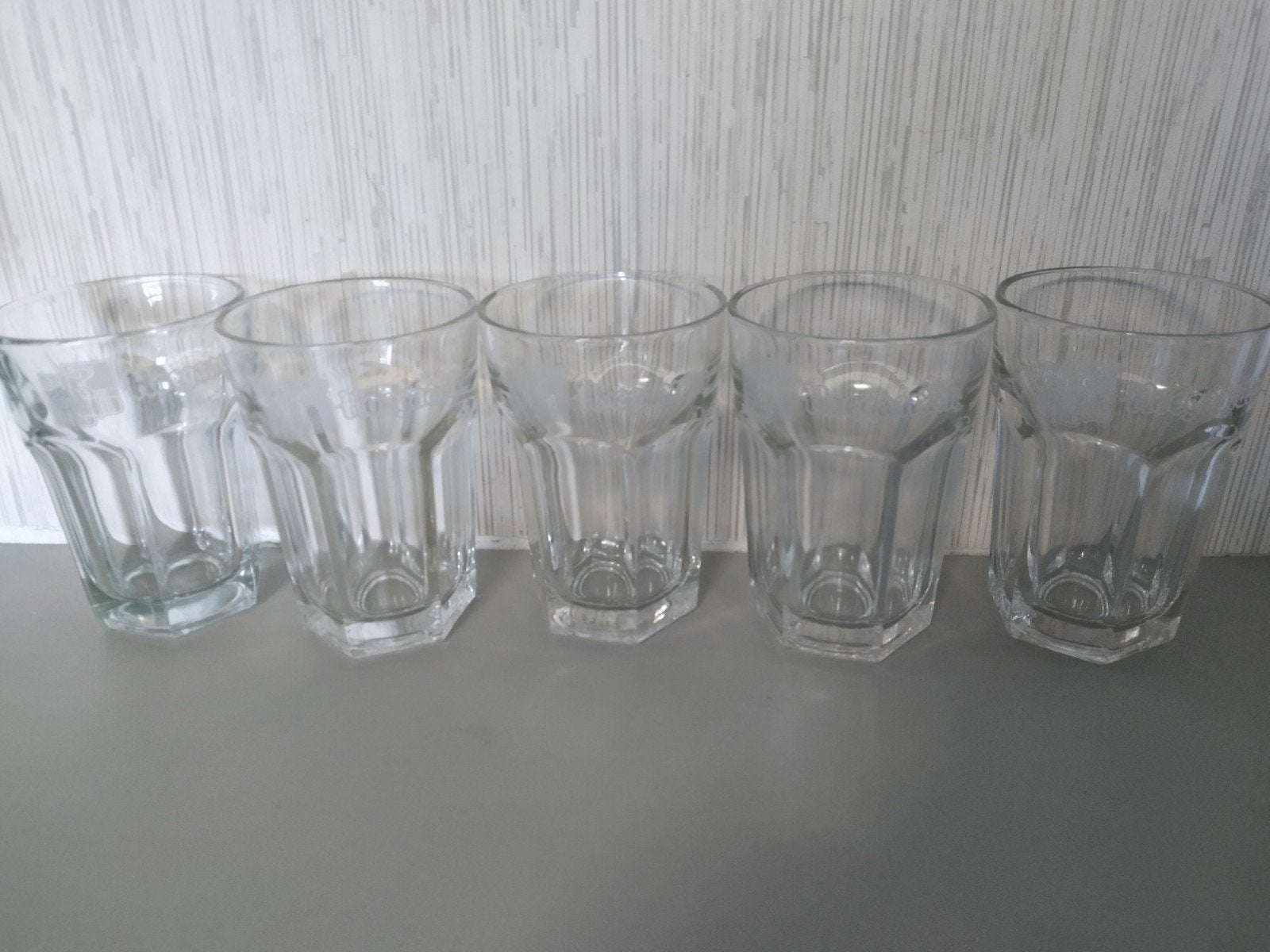 5 Hoegaarden glazen witte opdruk 13cm 5 euro alles !, Ophalen