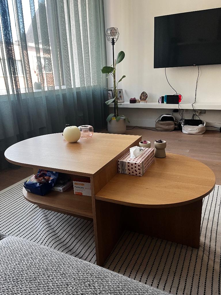 Salontafel, Huis en Inrichting, Tafels | Salontafels, Ophalen, 100 tot 150 cm, Eikenhout, Scandinavisch