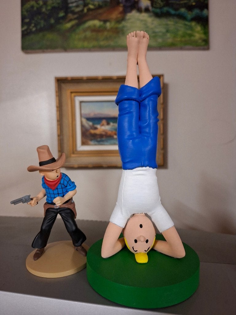 Kuifje yogafiguur 20cm. handgeschilderd, Ophalen of Verzenden