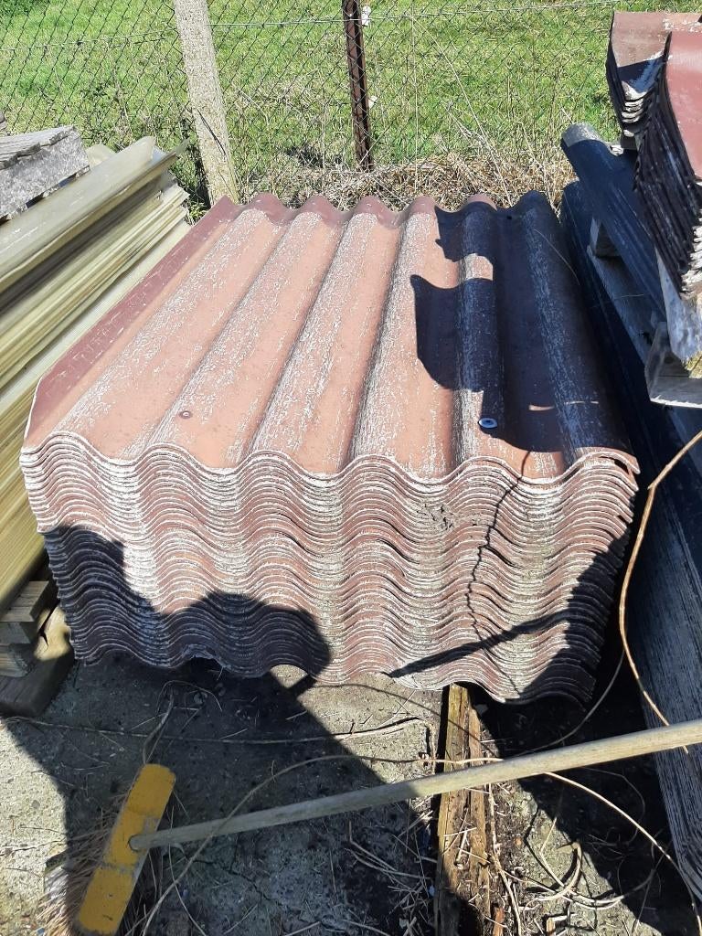rode golfplaten asbestvrij + nokken en windveren, Doe-het-zelf en Bouw, Dakpannen en Dakbedekking, Ophalen