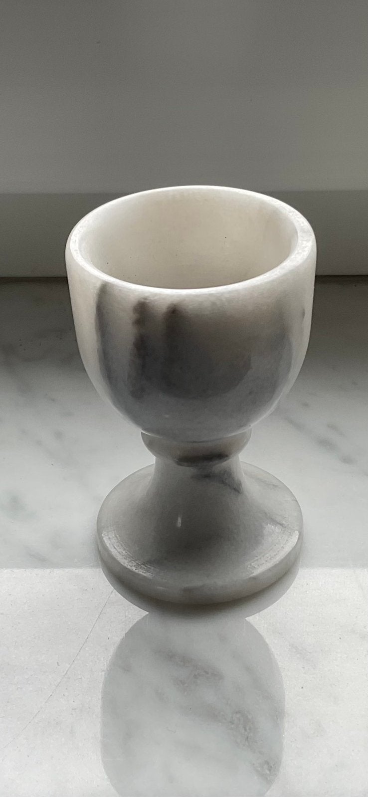Coquetier …. marbre blanc/gris, Collections, Enlèvement, Comme neuf