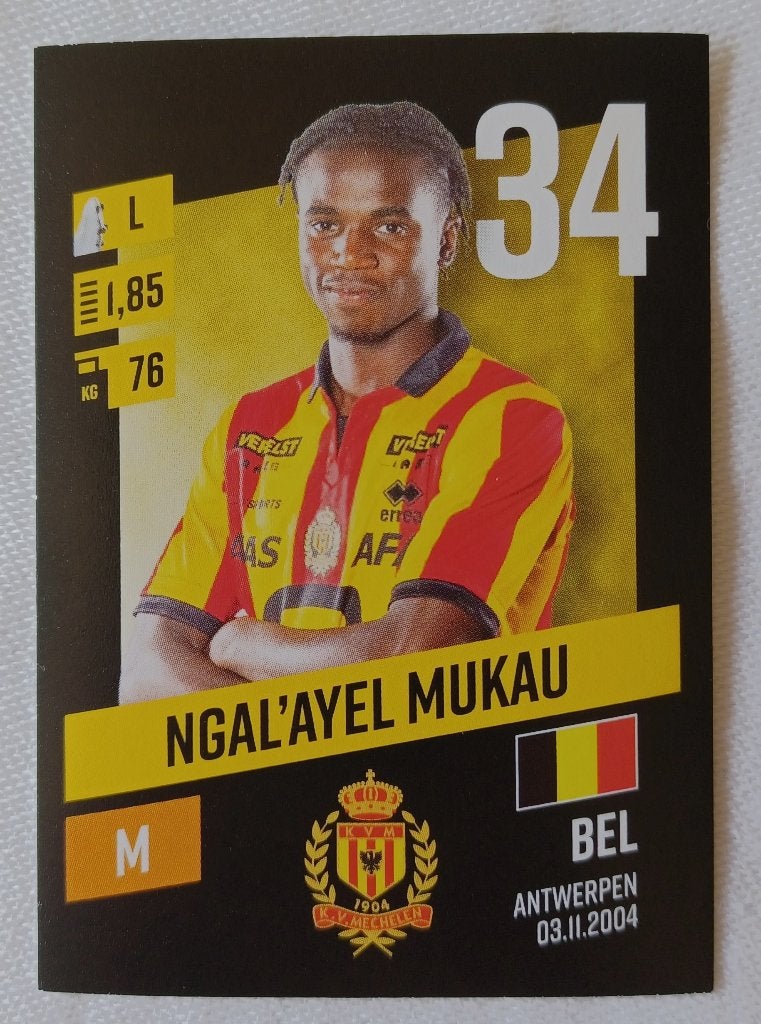 Sticker Ngal'ayel Mukau (rookie) - Pro League 2023-2024, Ophalen of Verzenden, Zo goed als nieuw, Sticker