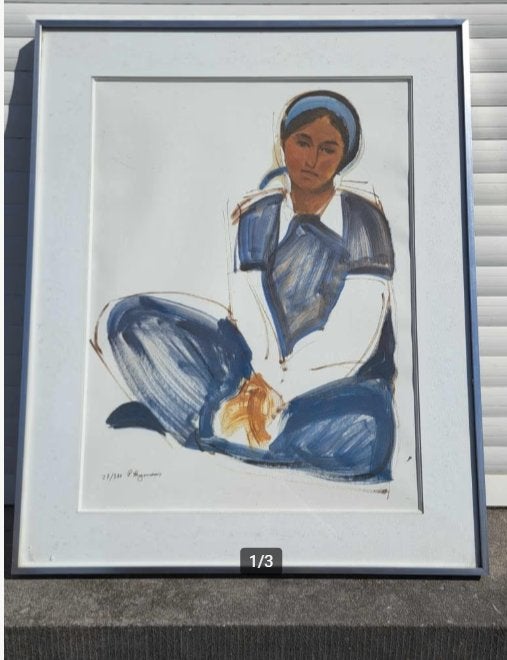 lithographie femme signe pierre heymans, Enlèvement ou Envoi, Lithographie