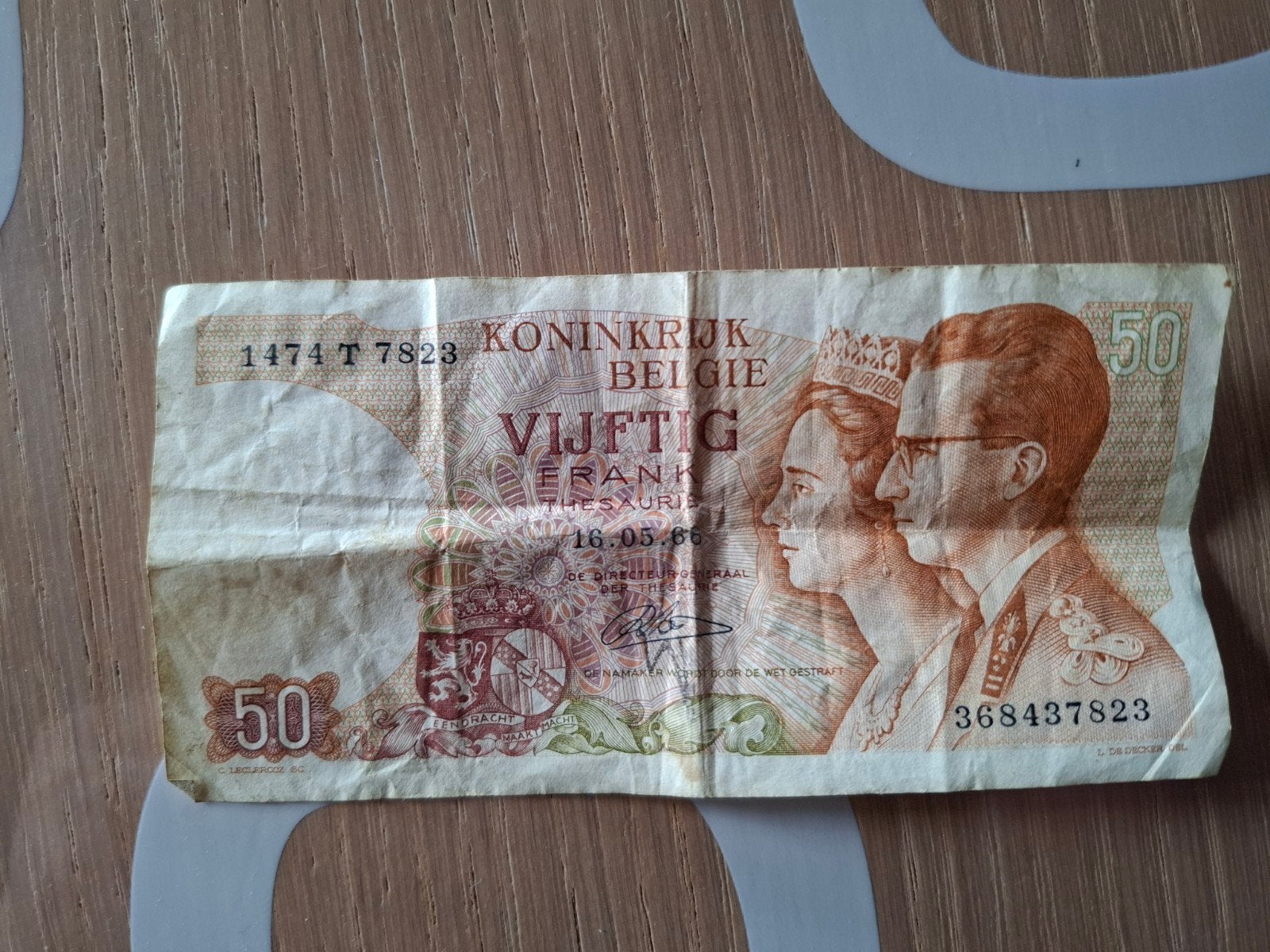 Oud Belgisch bankbiljet 50 frank, Ophalen