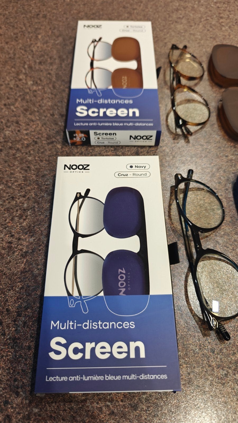 4  paires de lunettes Nooz multi distances, Handtassen en Accessoires, Ophalen of Verzenden, Gebruikt, Leesbril, Overige merken