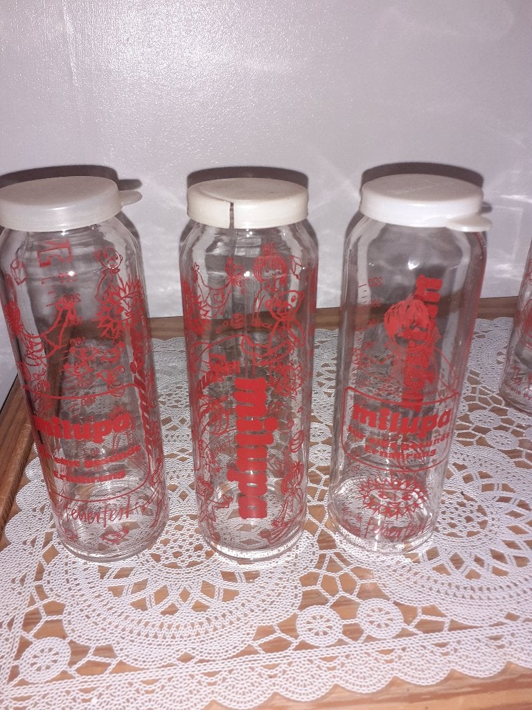 Biberons en pyrex MILUPA Vintage - 1960-1970, Enlèvement