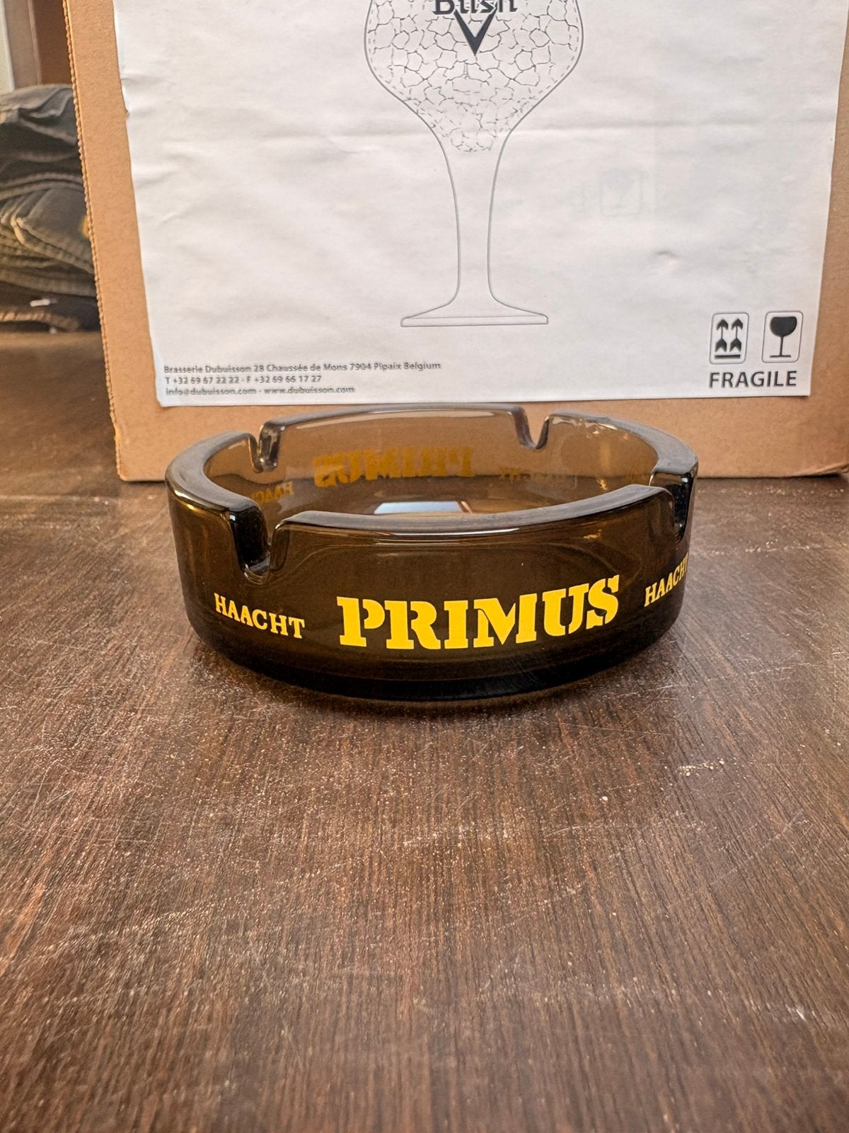 11 originele Primus Haacht glazen café-asbakken, Ophalen, Zo goed als nieuw