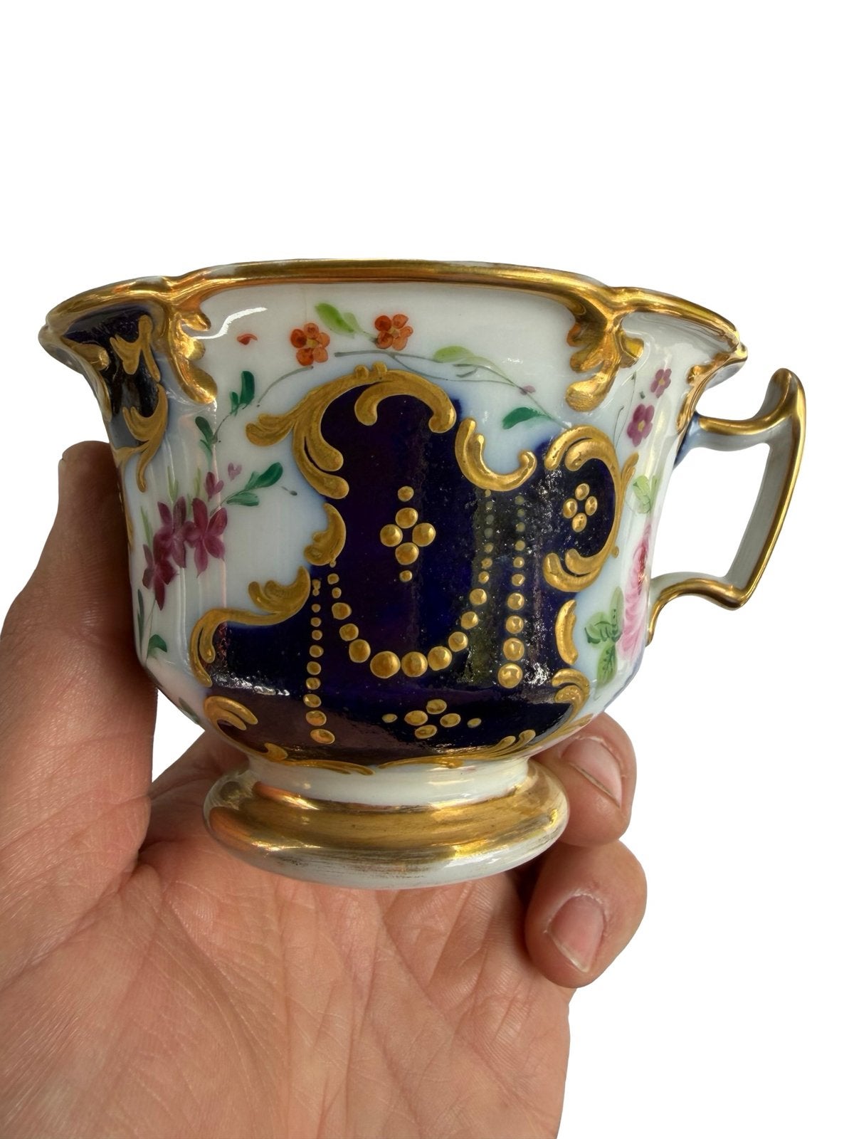 Tasse et sous-tasse Vieux Paris bleu cobalt et or XIXe, Antiquités & Art, Antiquités | Porcelaine, Enlèvement ou Envoi