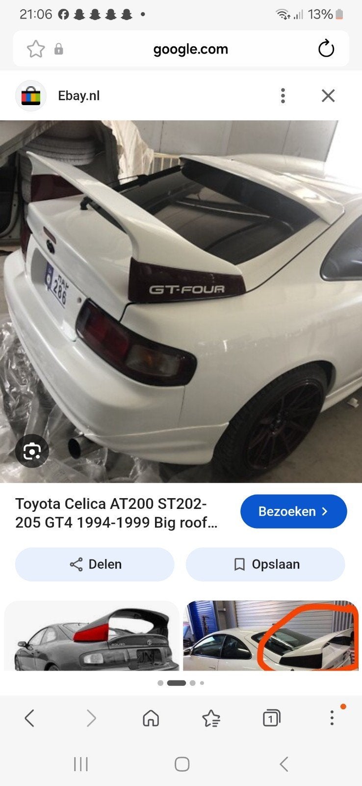 gt four spoiler toyota celica t20, Ophalen of Verzenden