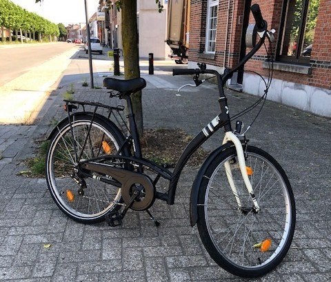 damesfiets BTWIN met 6 versnellingen,nagezien-alles werkt, Accès (extra) bas, Autres marques, Frein sur jante, Comme neuf