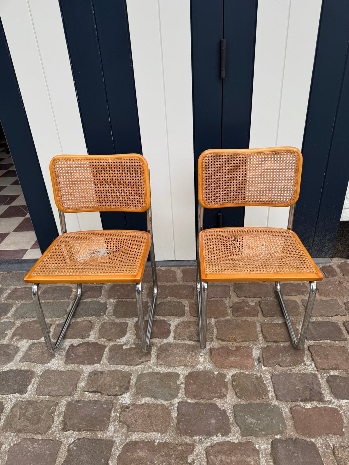 2 marcel breuer stijl stoelen, Huis en Inrichting, Stoelen, Ophalen, Gebruikt, Twee, Overige kleuren