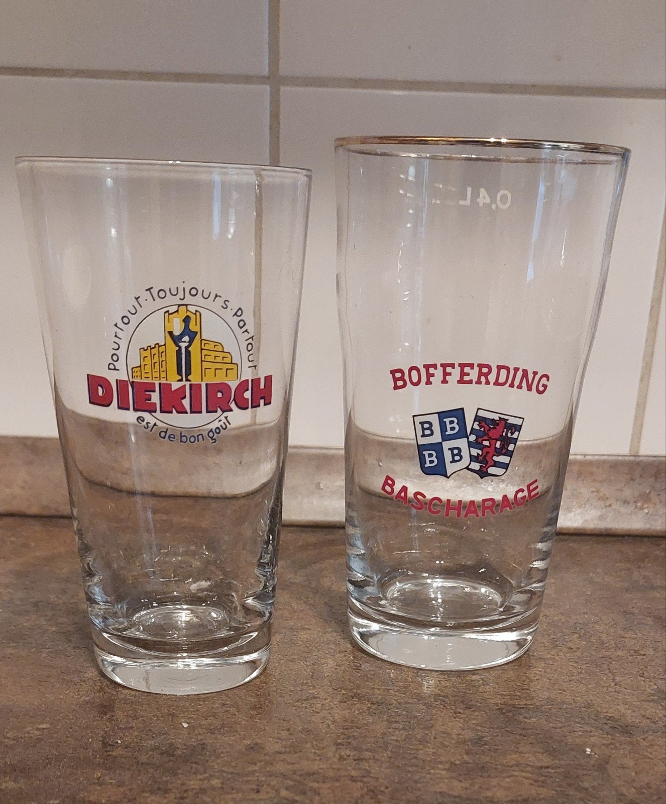 Verres à bière anciens du Luxembourg, Collections, Enlèvement ou Envoi