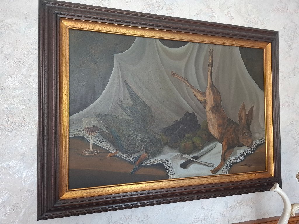 Tableau nature morte, Peinture à l'huile, Enlèvement, Encadré, Réaliste