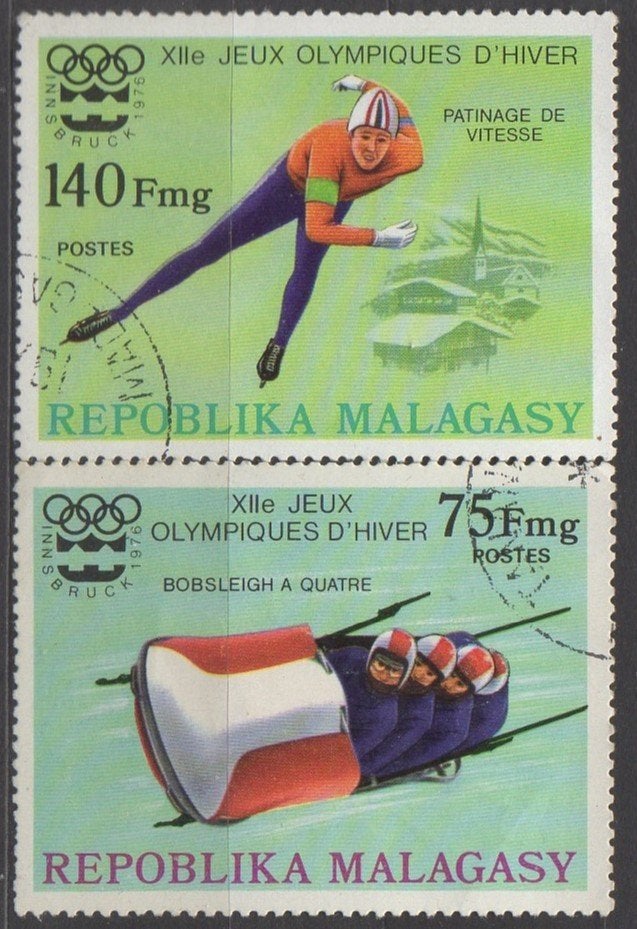 Madagascar - XXII 0.S. Innsbruck 1976, Timbres & Monnaies, Enlèvement ou Envoi, Affranchi
