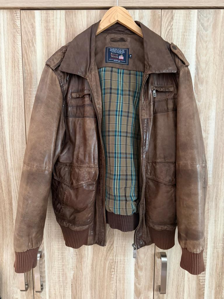 Leren jas River Woods, Kleding | Heren, Jassen | Winter, Ophalen, Zo goed als nieuw, Maat 48/50 (M), Bruin