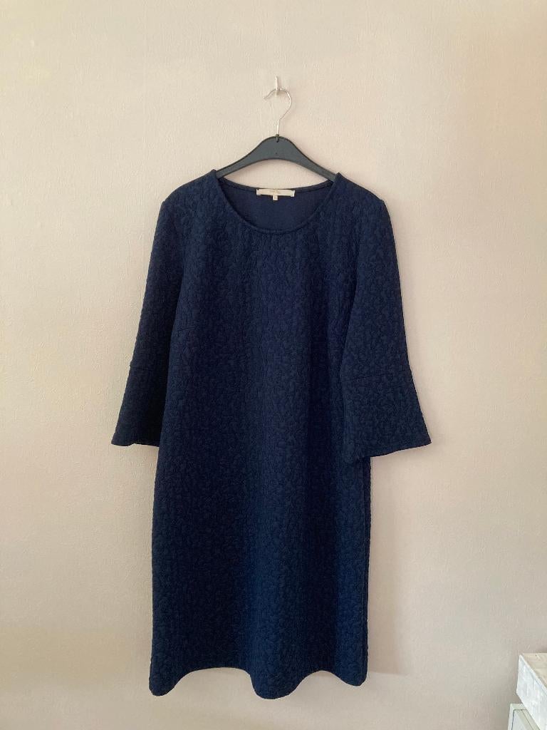 Donkerblauw winterkleed met 3/4 mouwen, Comme ça, 42, Kleding | Dames, Blauw, Maat 42/44 (L), Zo goed als nieuw, Comme ça